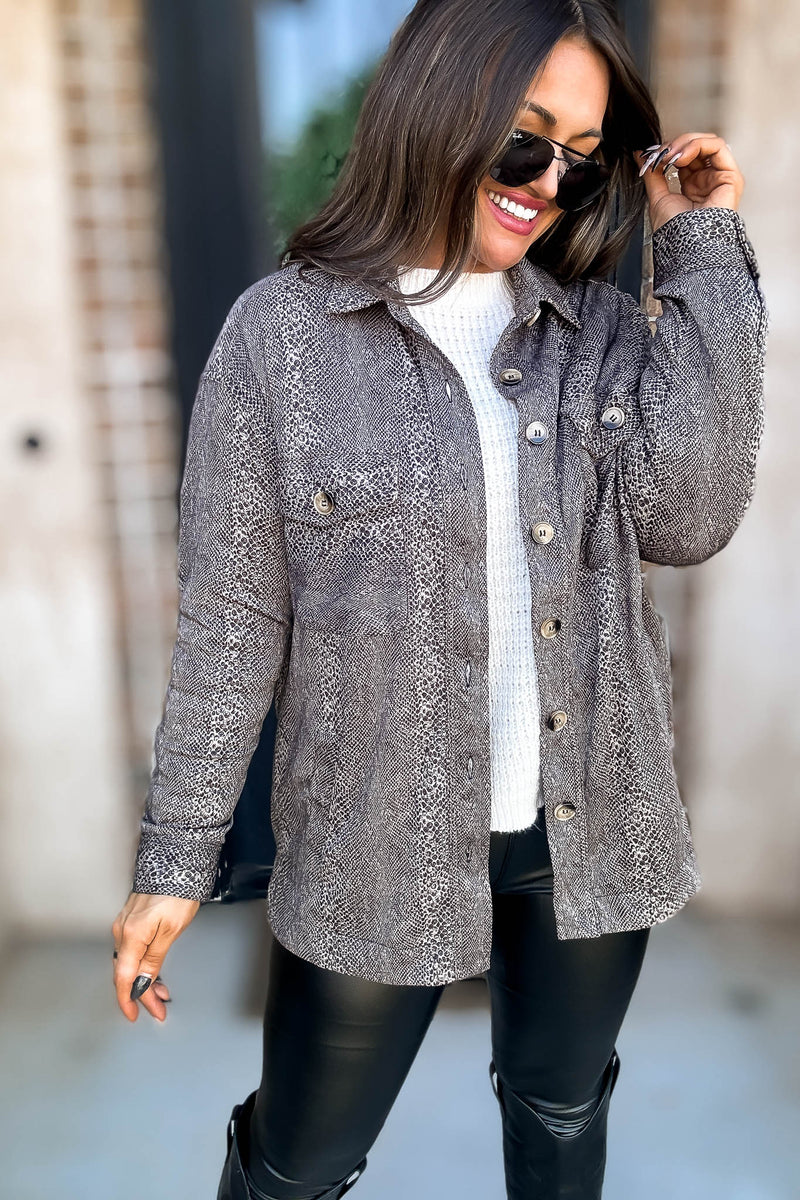 Snake Print Oversized Jacket