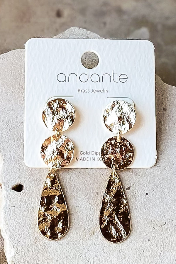 To Be Loved Gold Hammered Stacked Earring