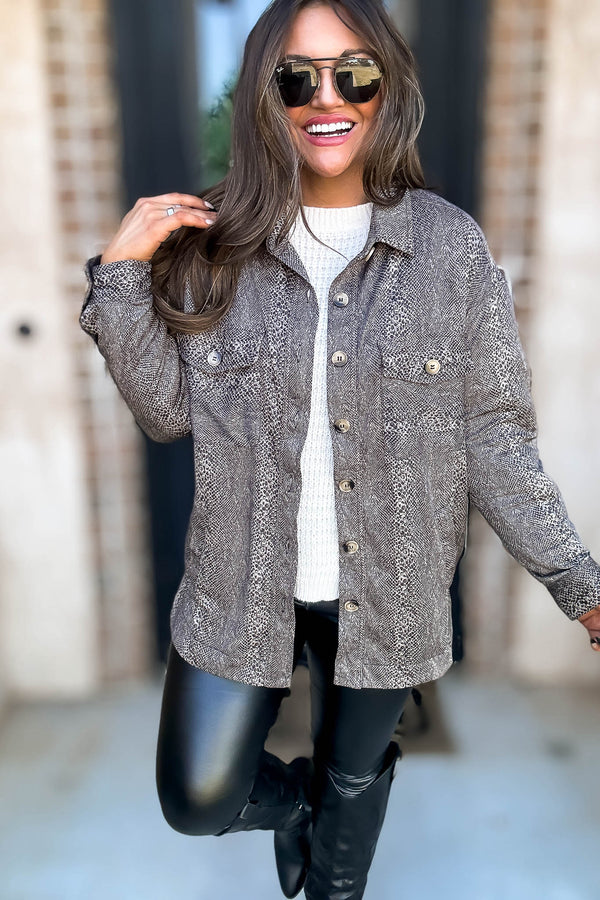 Snake Print Oversized Jacket