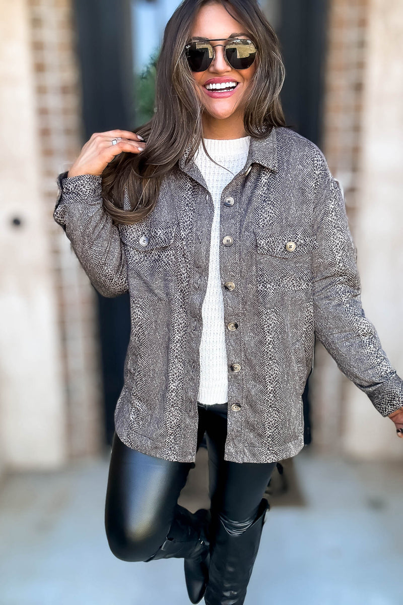 Snake Print Oversized Jacket