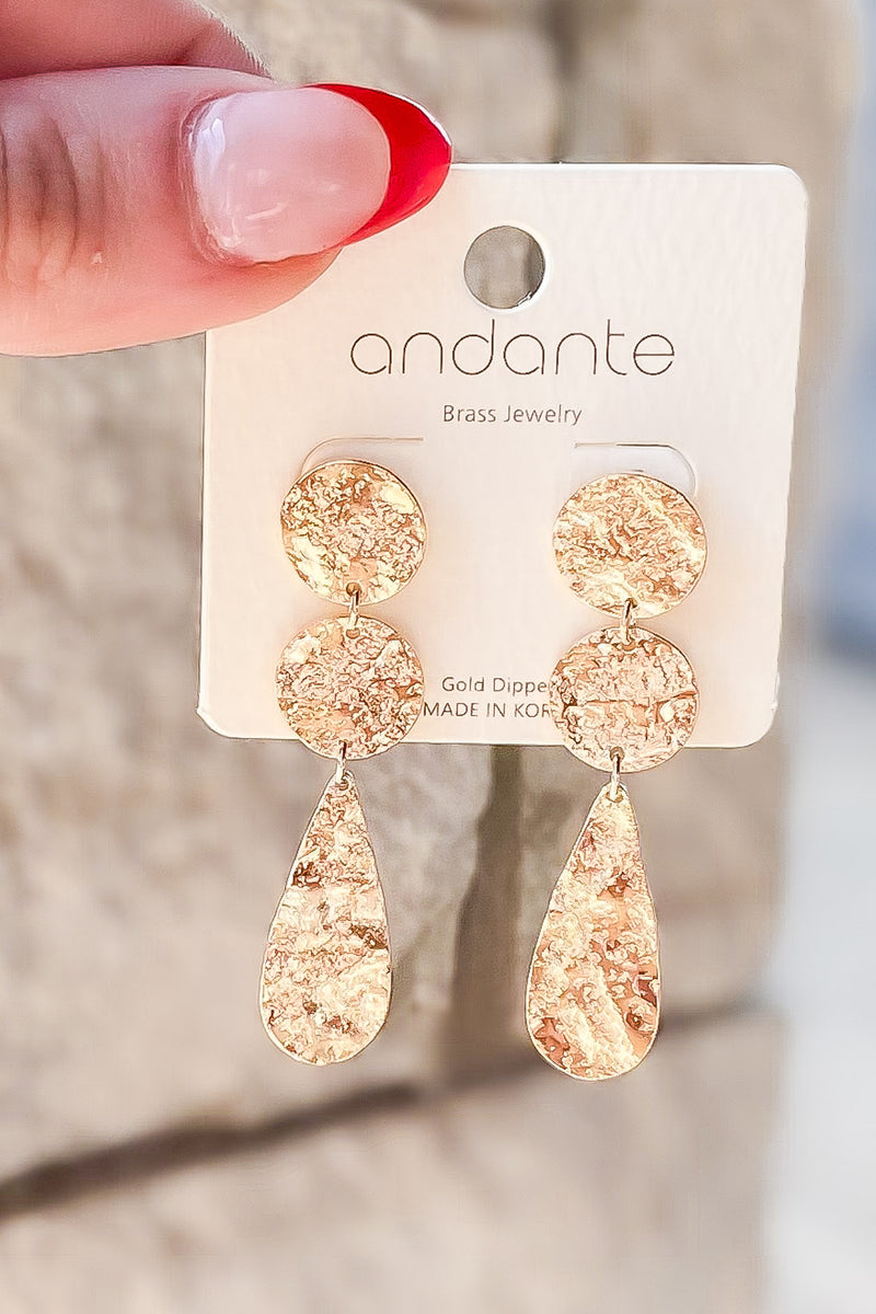 To Be Loved Gold Hammered Stacked Earring