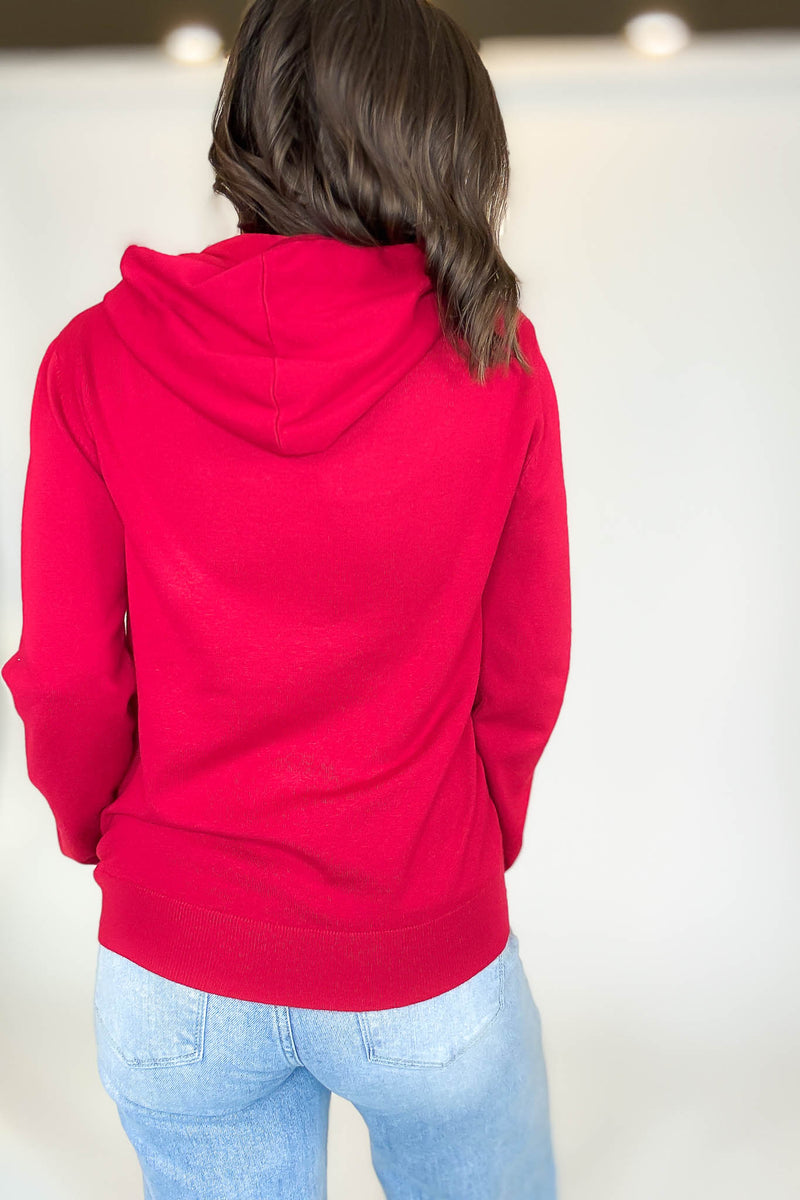 PINK FRIDAY Red Women's Sweater Hoodie With Front Pocket