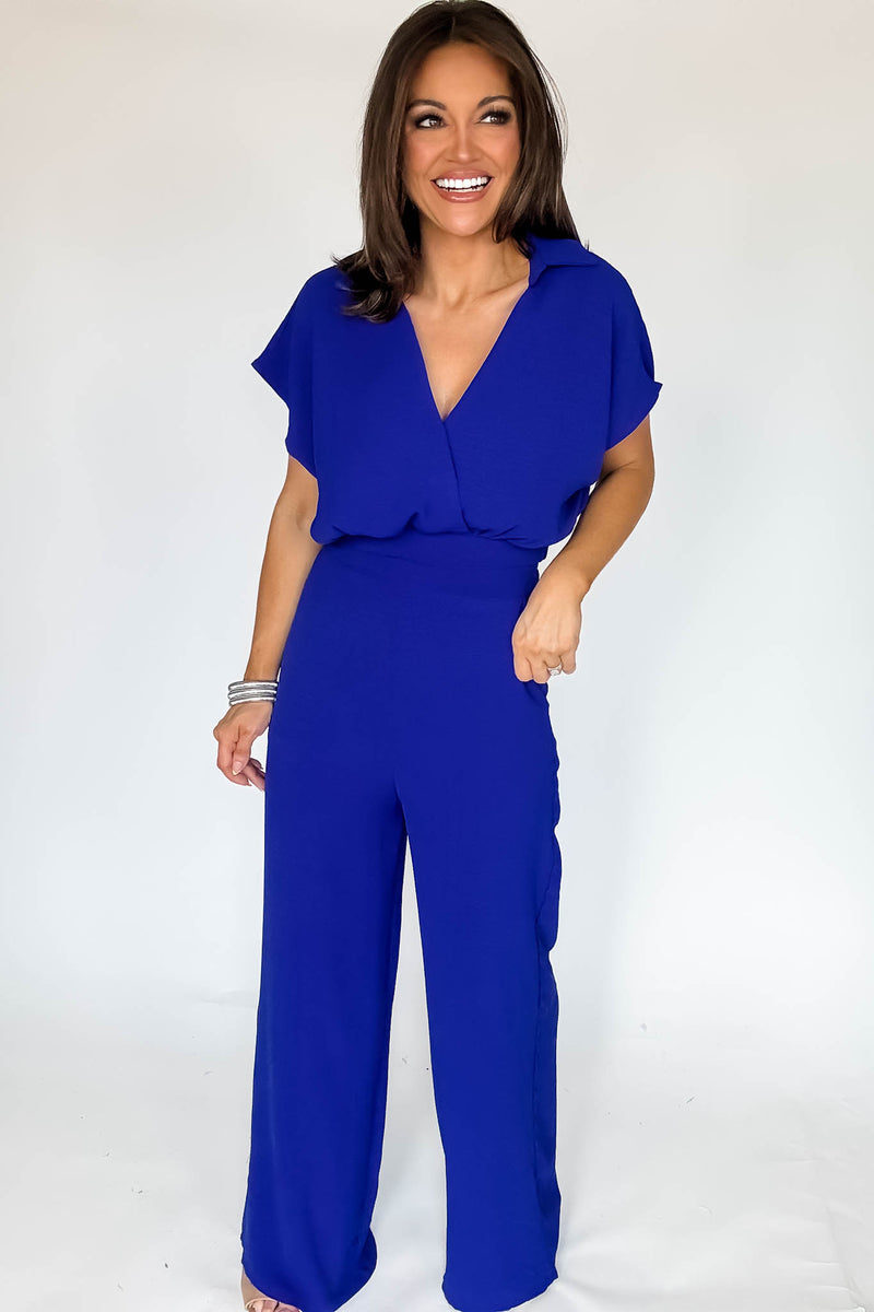Royal Blue Woven Wide Leg Flowy Pants