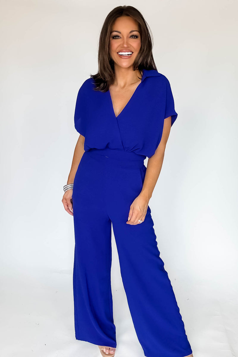Royal Blue Woven Wide Leg Flowy Pants