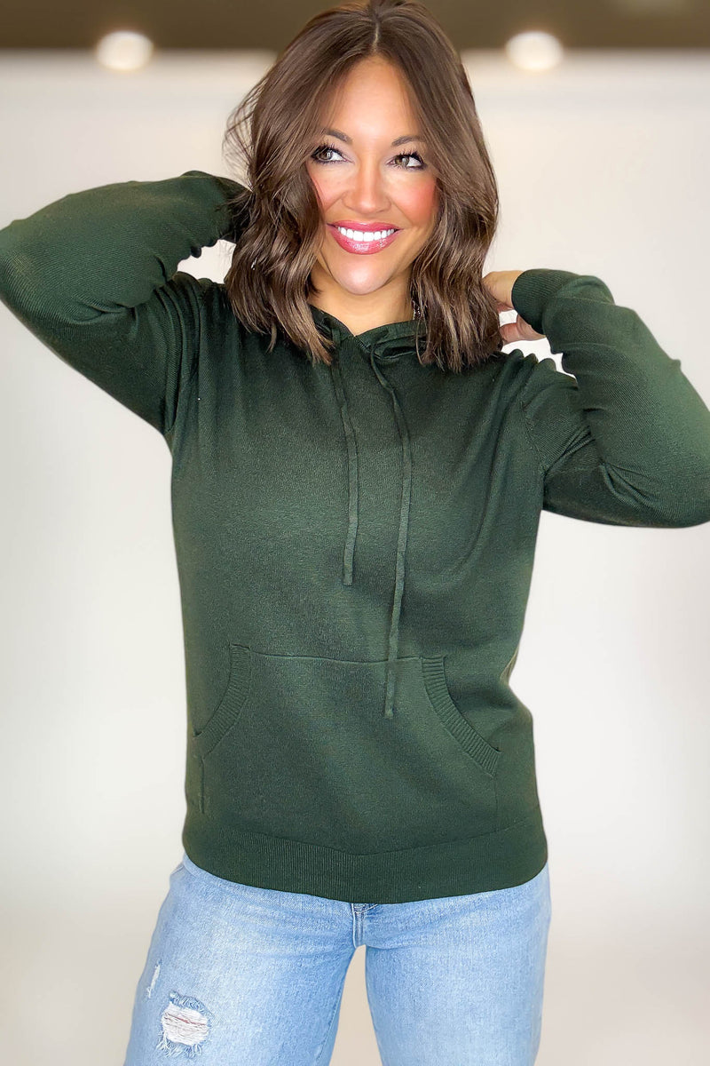 PINK FRIDAY Olive Women's Sweater Hoodie With Front Pocket