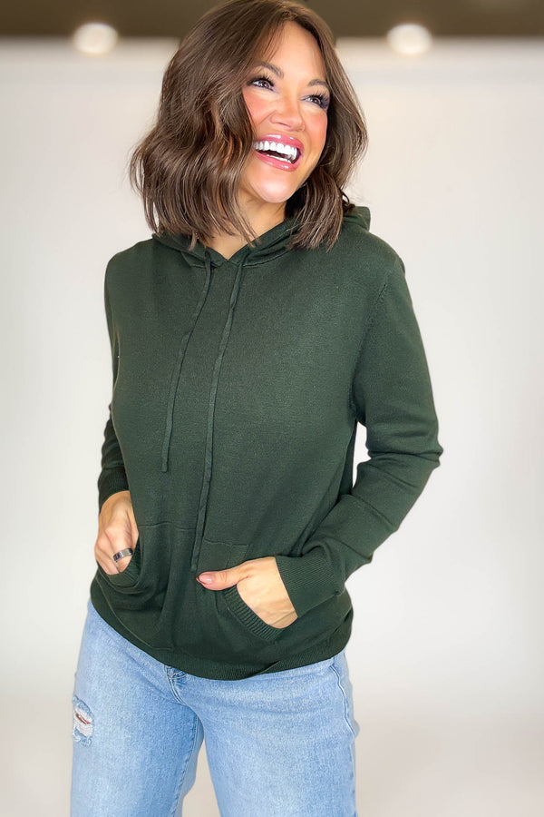 PINK FRIDAY Olive Women's Sweater Hoodie With Front Pocket