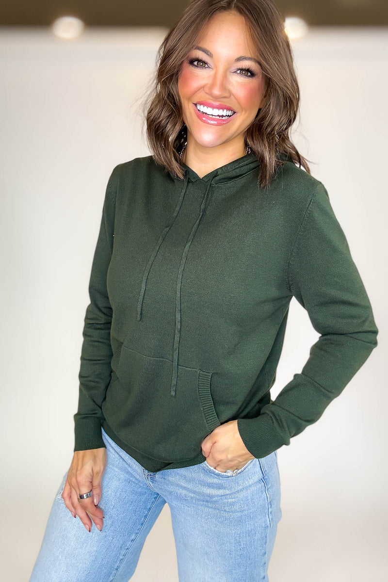 PINK FRIDAY Olive Women's Sweater Hoodie With Front Pocket