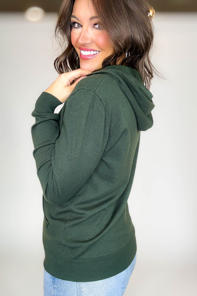 PINK FRIDAY Olive Women's Sweater Hoodie With Front Pocket