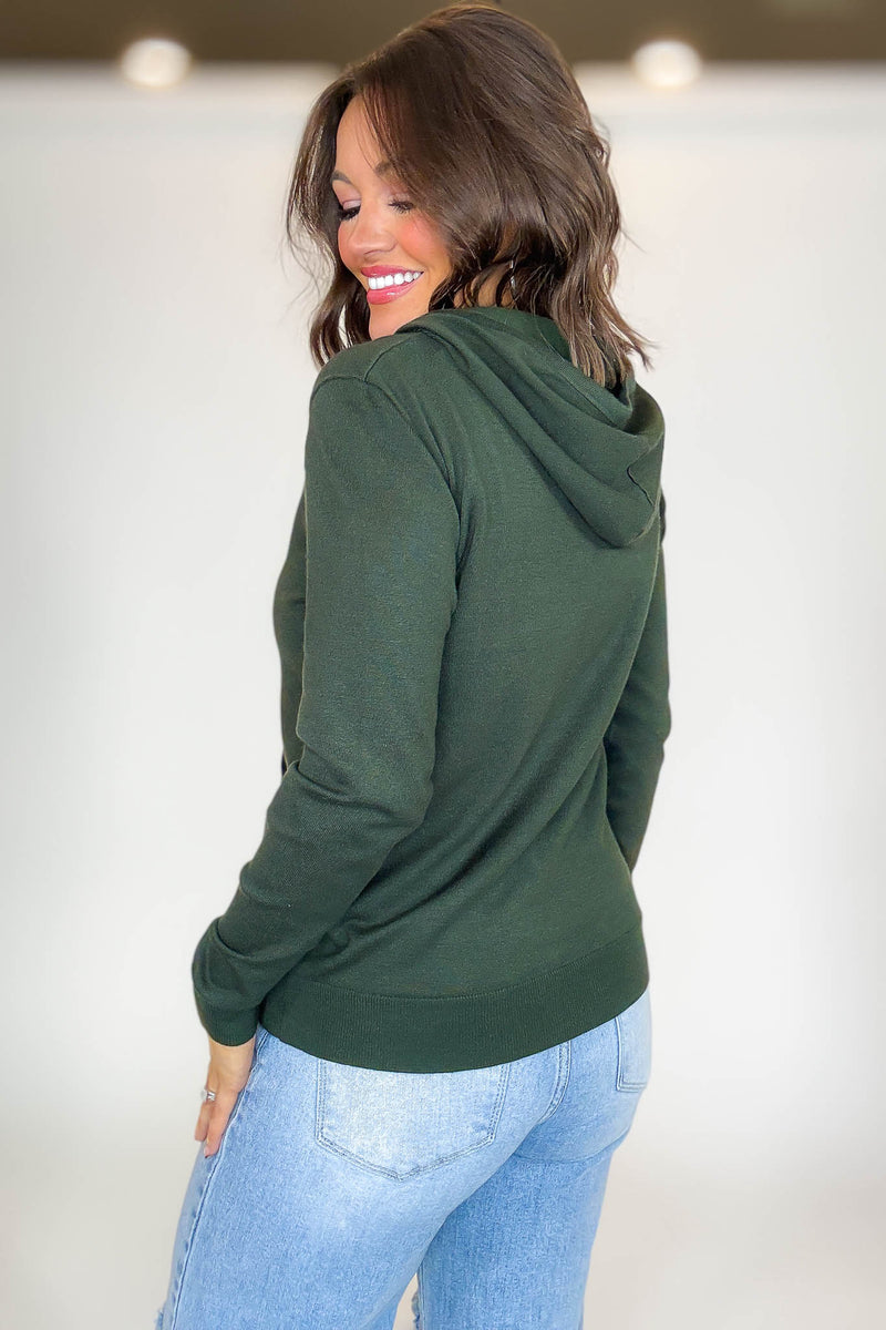 PINK FRIDAY Olive Women's Sweater Hoodie With Front Pocket