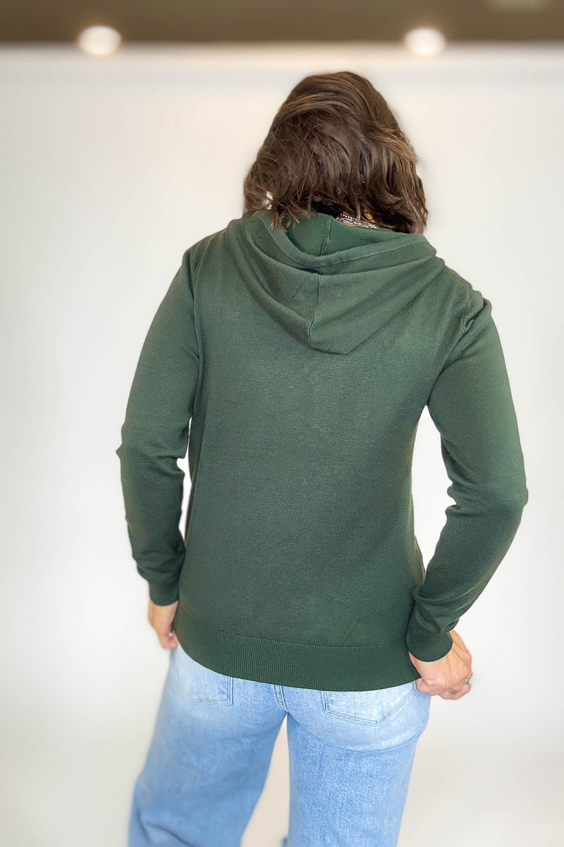 PINK FRIDAY Olive Women's Sweater Hoodie With Front Pocket