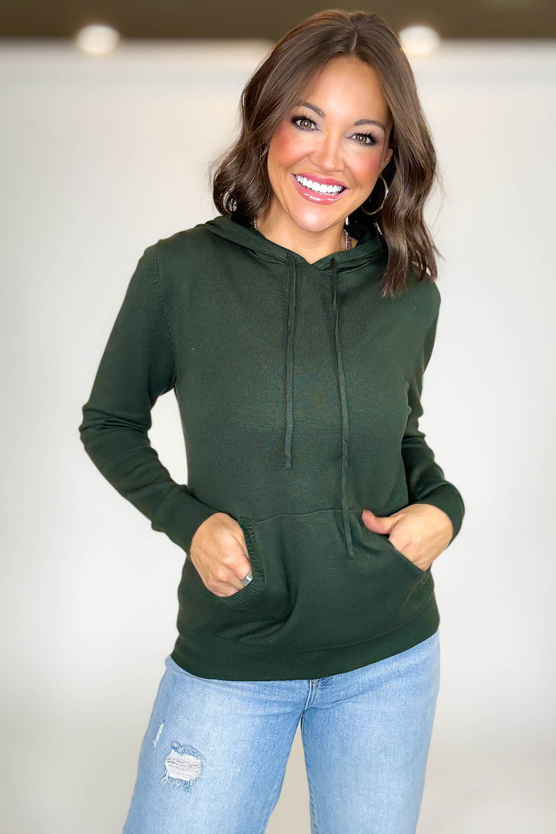 PINK FRIDAY Olive Women's Sweater Hoodie With Front Pocket