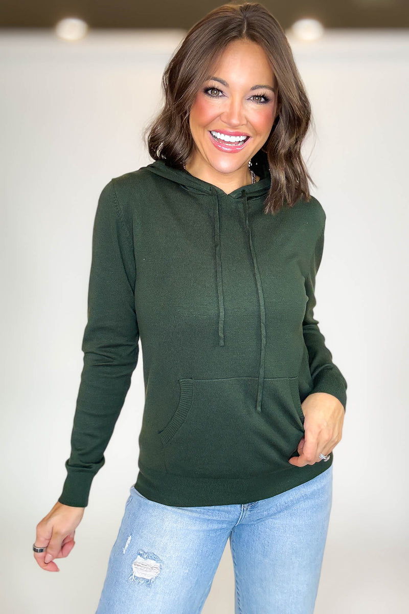 PINK FRIDAY Olive Women's Sweater Hoodie With Front Pocket