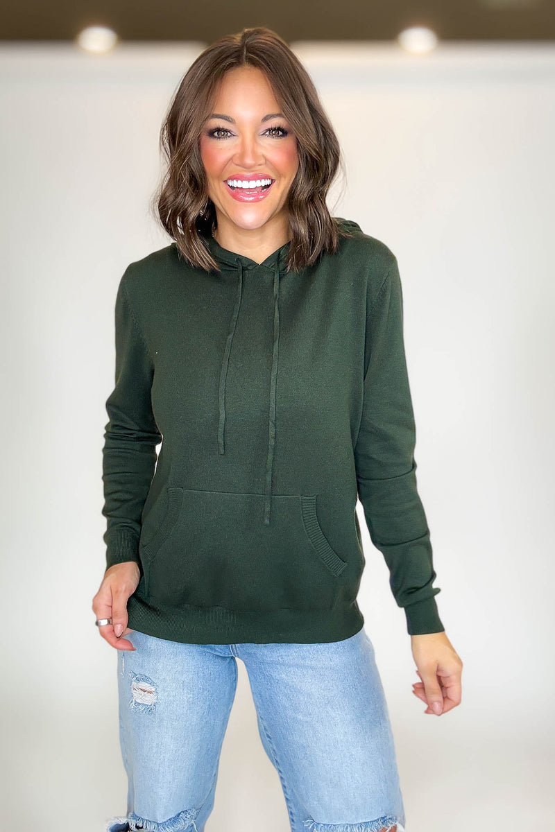 PINK FRIDAY Olive Women's Sweater Hoodie With Front Pocket