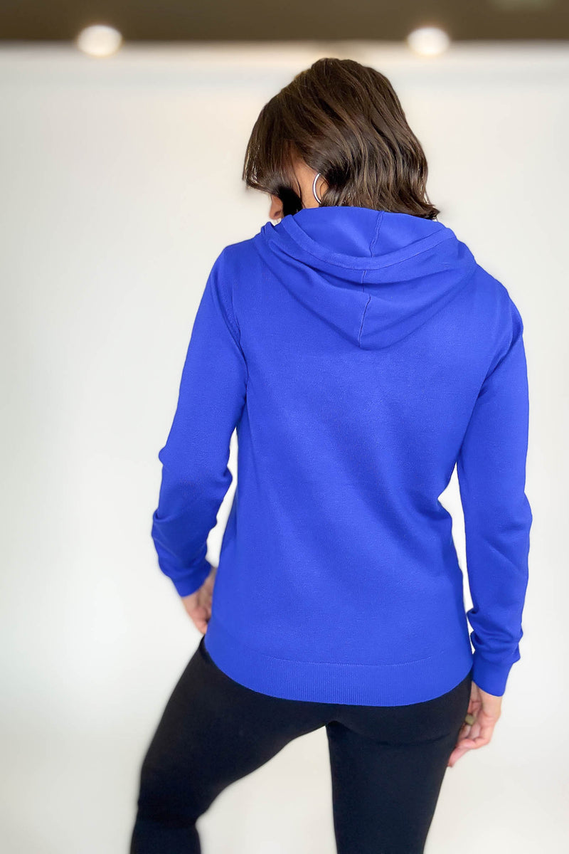 PINK FRIDAY Royal Blue Women's Sweater Hoodie With Front Pocket