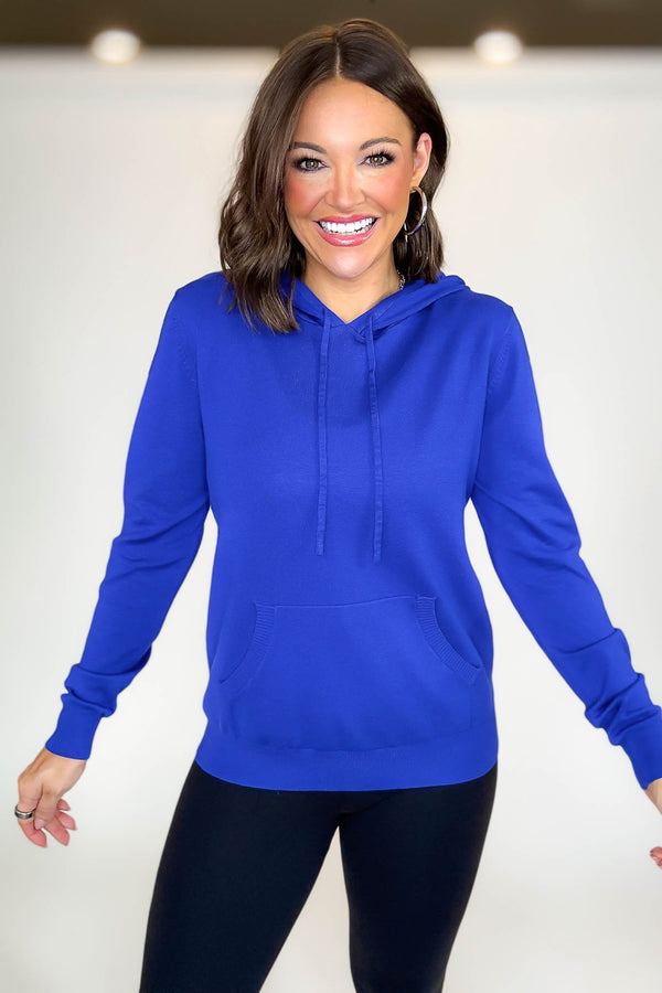 PINK FRIDAY Royal Blue Women's Sweater Hoodie With Front Pocket