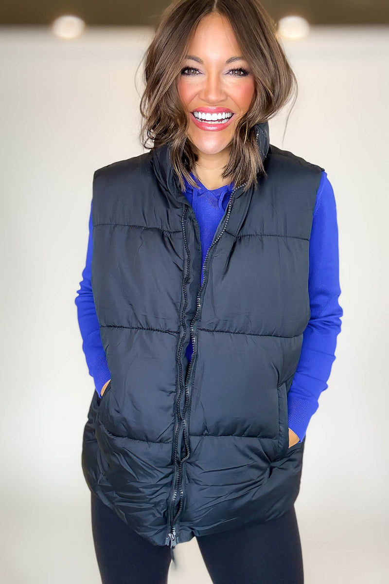PINK FRIDAY DEAL Black Over Size Padding Winter Vest