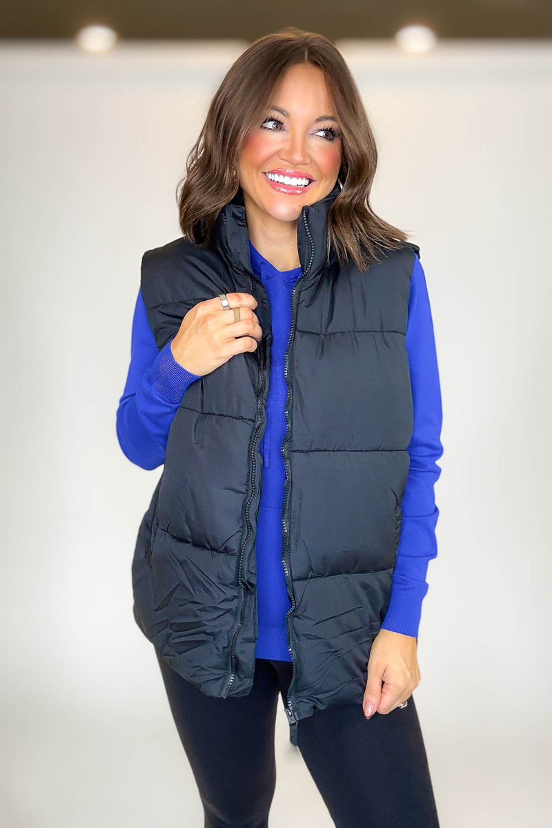 PINK FRIDAY DEAL Black Over Size Padding Winter Vest