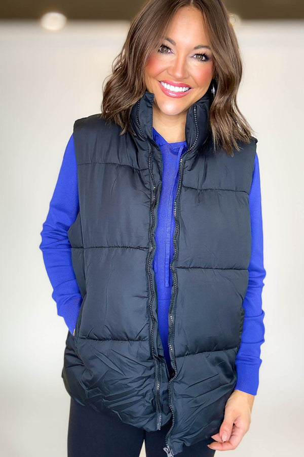 PINK FRIDAY DEAL Black Over Size Padding Winter Vest
