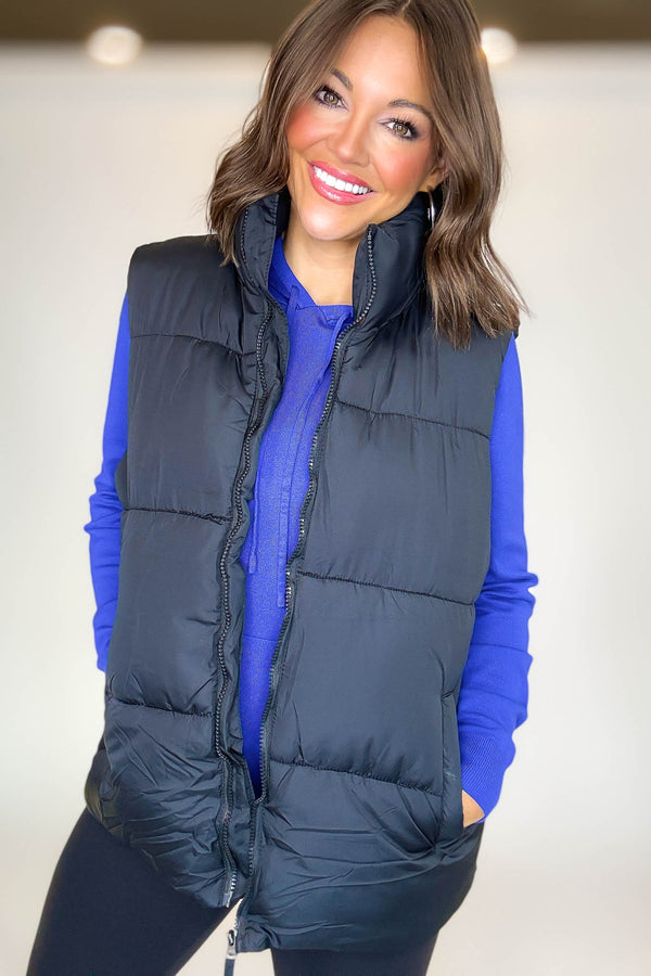 PINK FRIDAY DEAL Black Over Size Padding Winter Vest