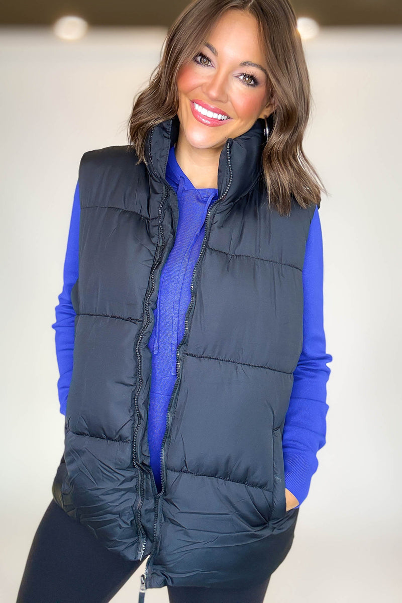 PINK FRIDAY DEAL Black Over Size Padding Winter Vest