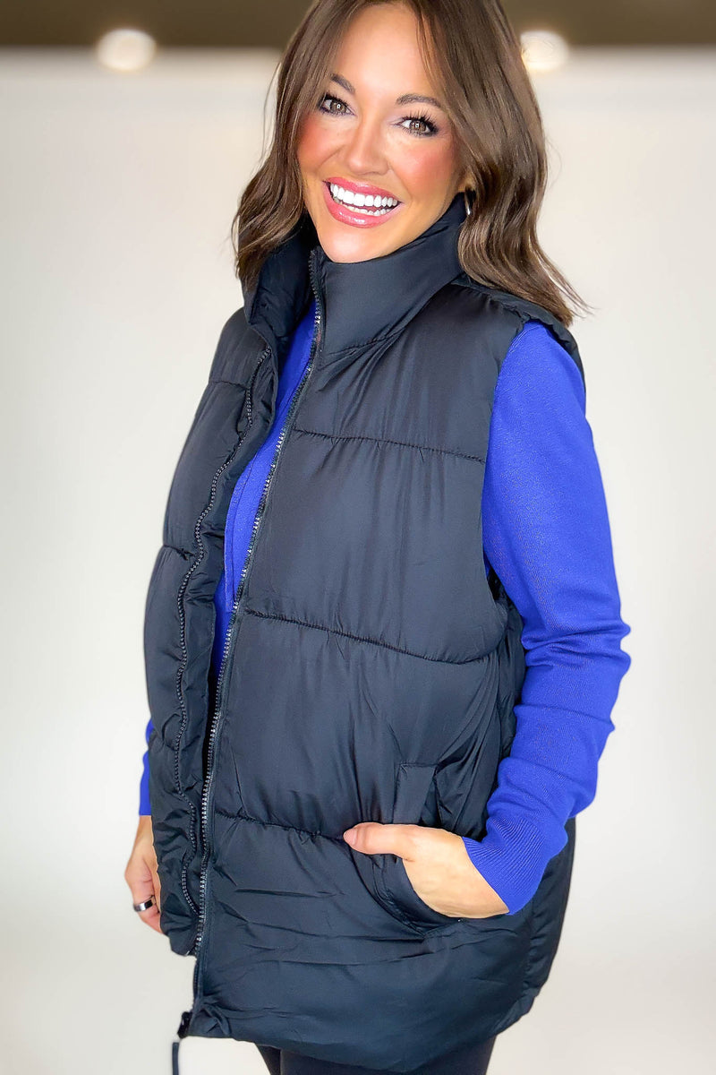 PINK FRIDAY DEAL Black Over Size Padding Winter Vest
