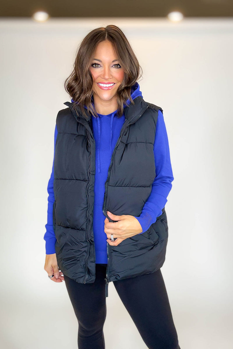 PINK FRIDAY DEAL Black Over Size Padding Winter Vest