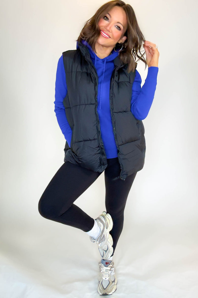 PINK FRIDAY DEAL Black Over Size Padding Winter Vest