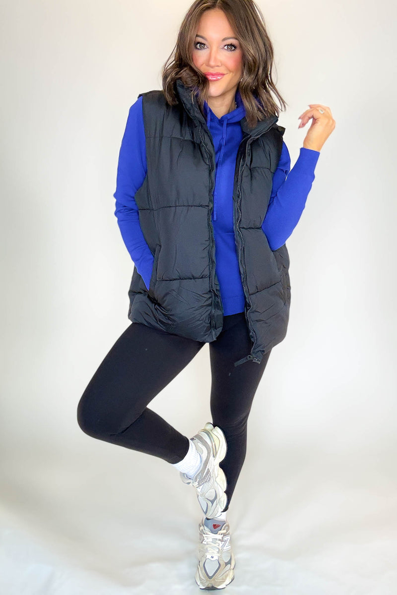 PINK FRIDAY DEAL Black Over Size Padding Winter Vest