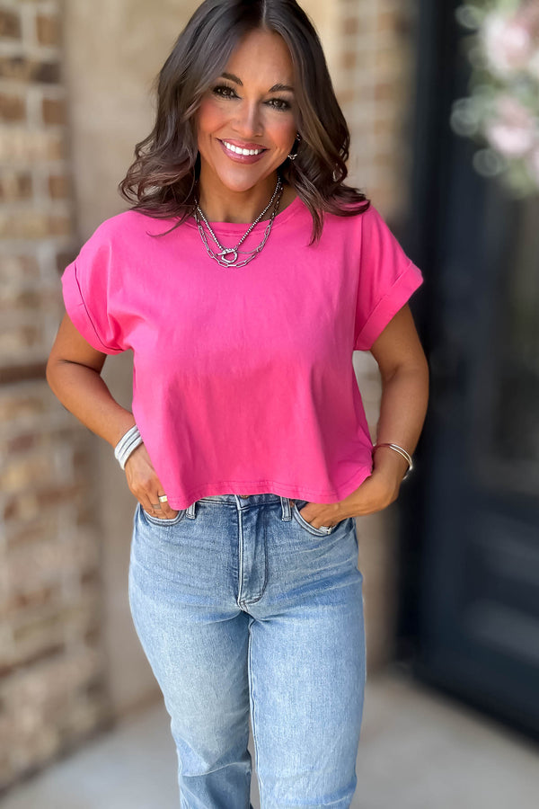 Attractive Beginnings Hot Pink Top