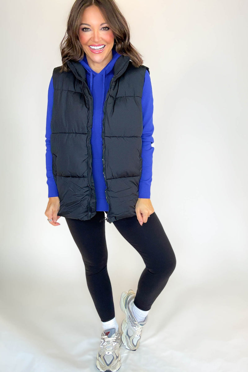 PINK FRIDAY DEAL Black Over Size Padding Winter Vest