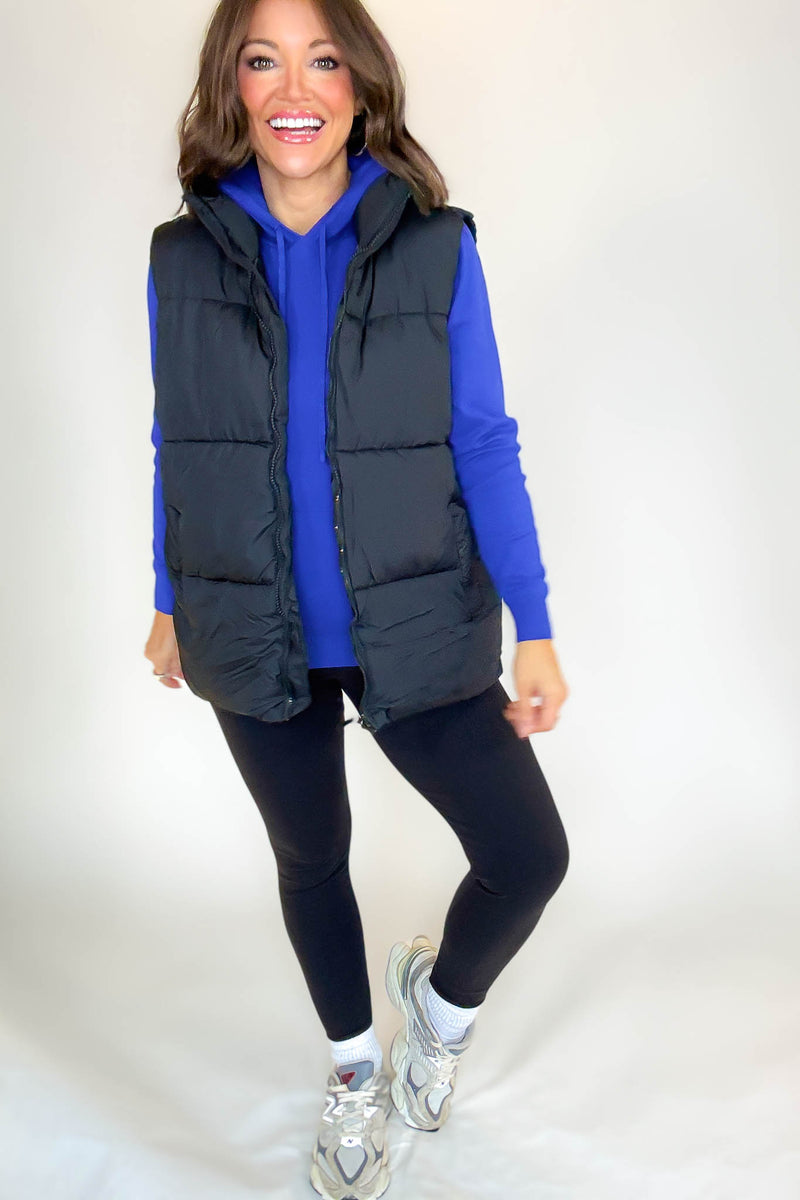 PINK FRIDAY DEAL Black Over Size Padding Winter Vest