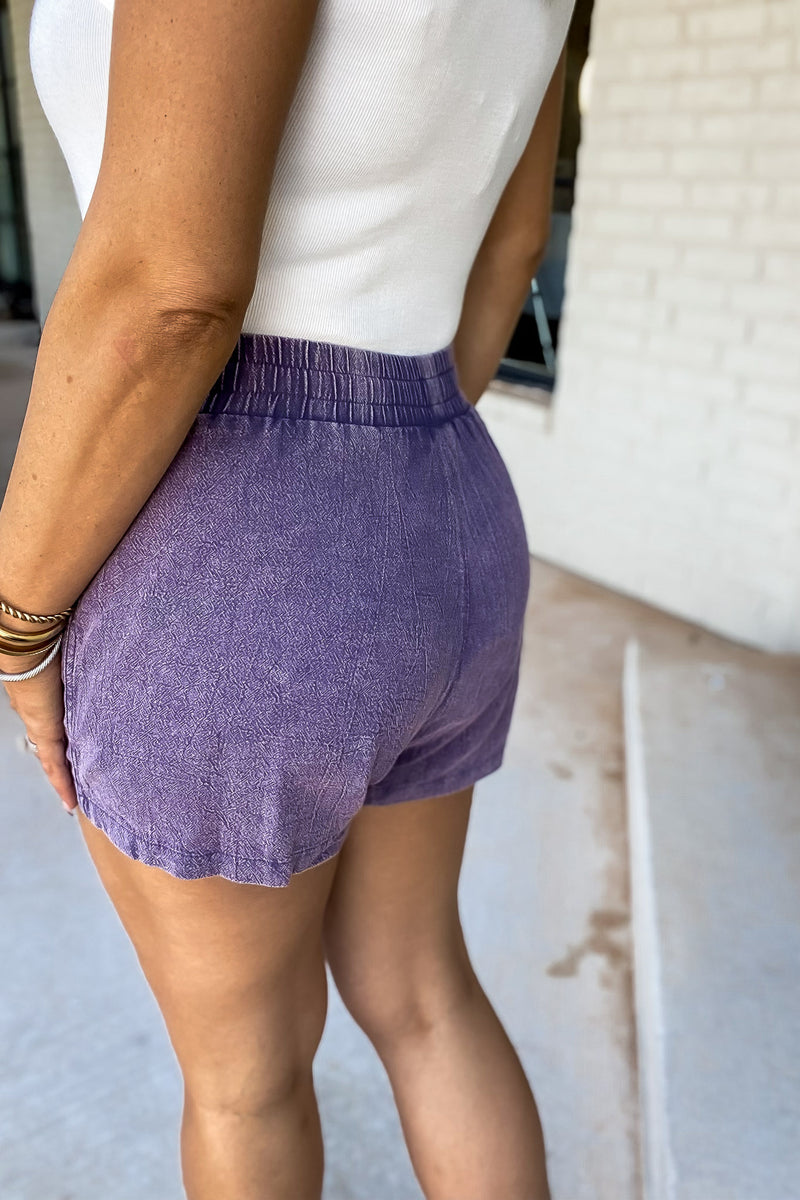 Let's Run Away Plum Shorts