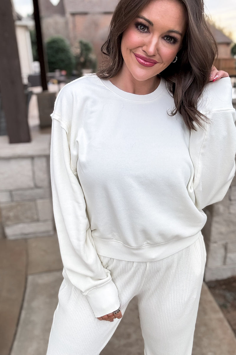 Get The Look Drop Shoulder Cream Relaxed Top