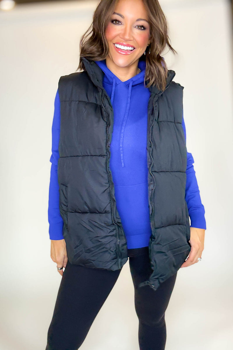 PINK FRIDAY DEAL Black Over Size Padding Winter Vest
