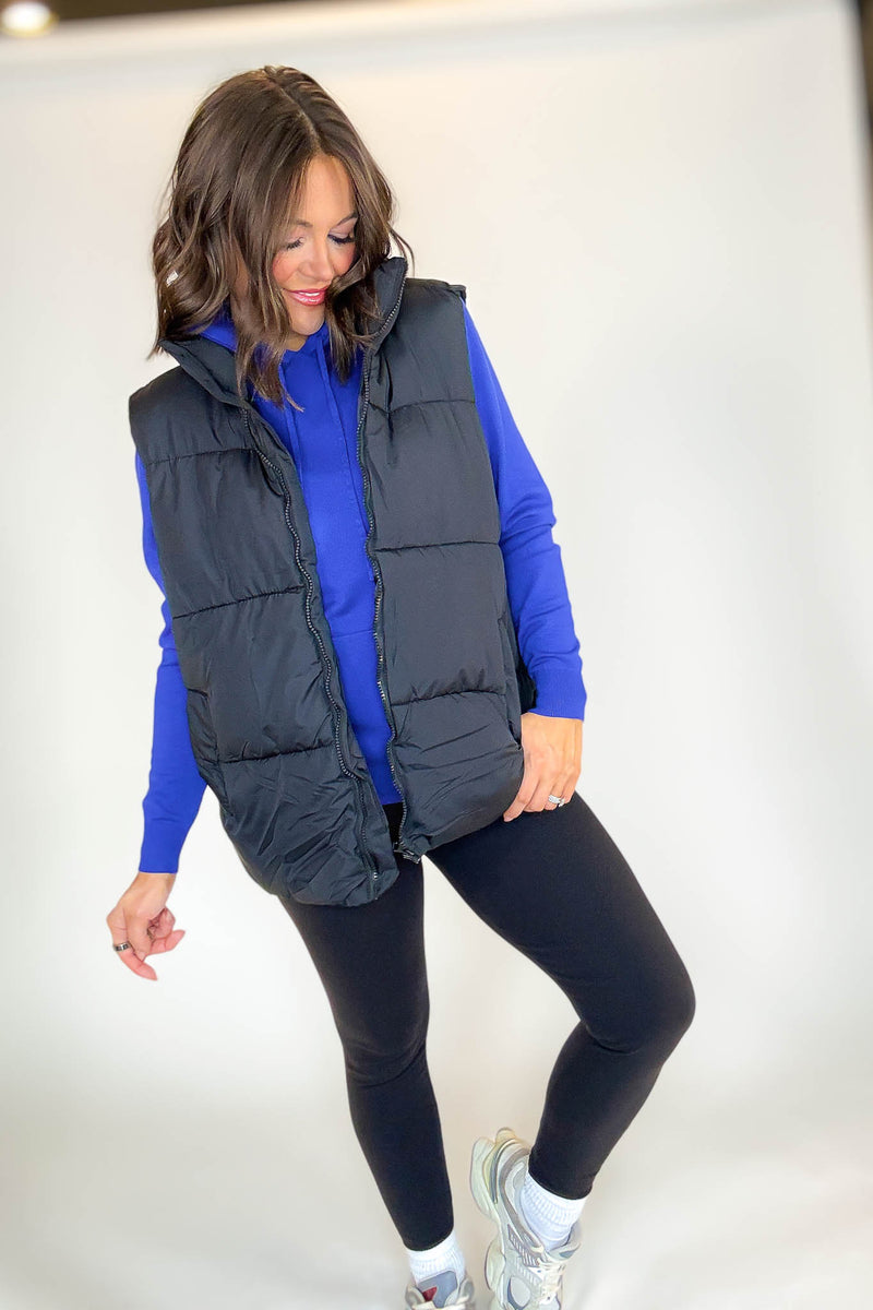 PINK FRIDAY DEAL Black Over Size Padding Winter Vest