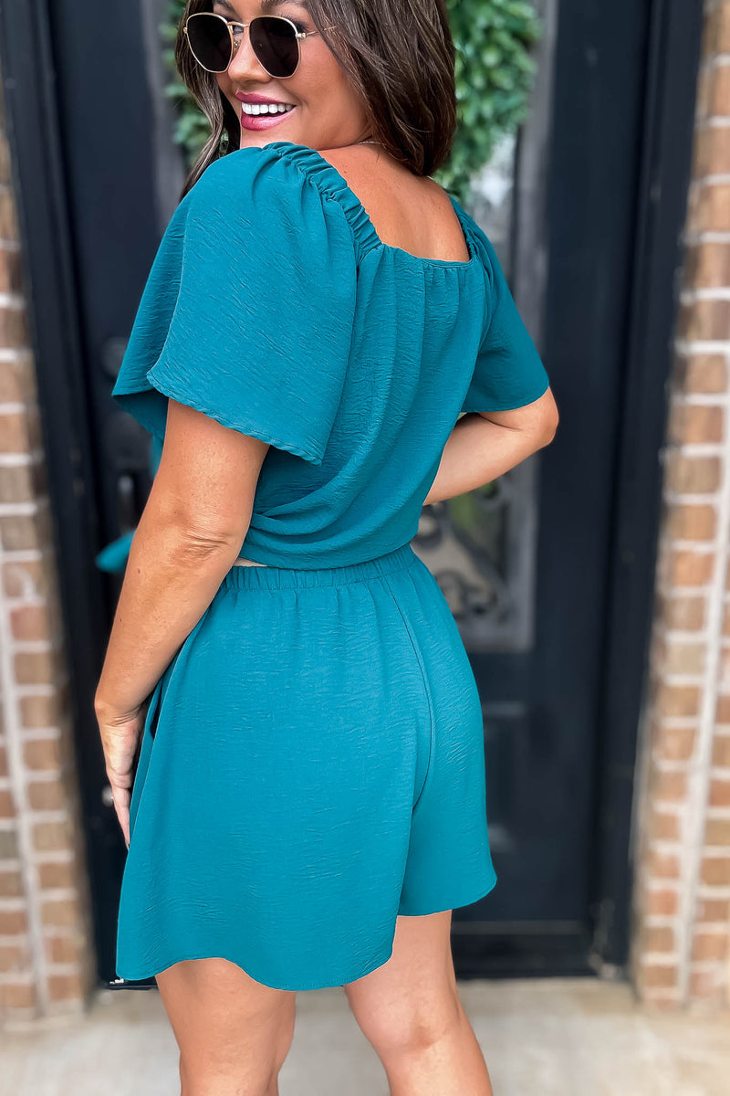 Get Obsessed Teal Shorts