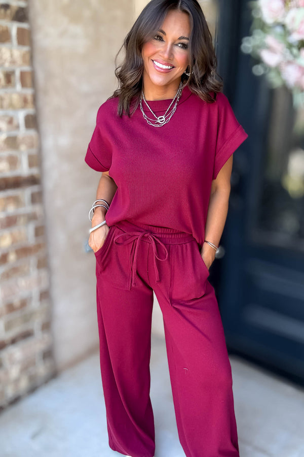 Retreat Cabernet Ribbed Pants