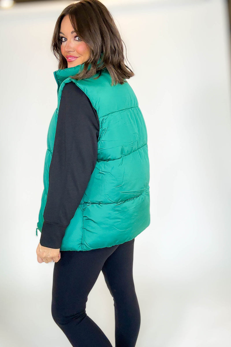 PINK FRIDAY DEAL Green Over Size Padding Winter Vest