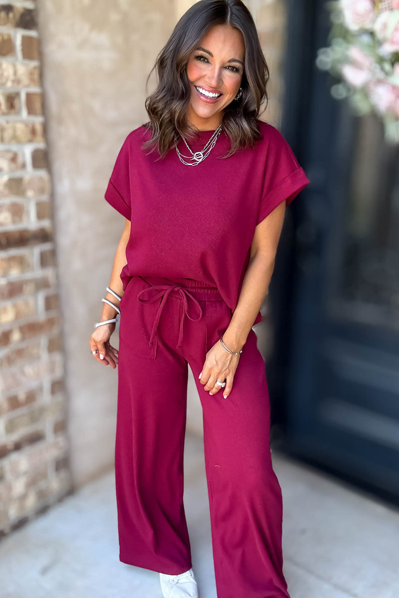 Retreat Cabernet Ribbed Pants