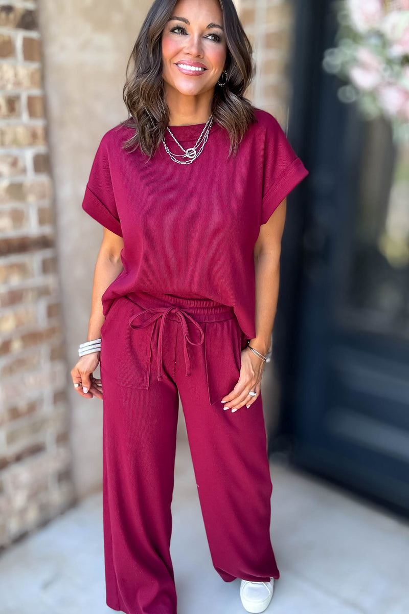 Retreat Cabernet Ribbed Pants