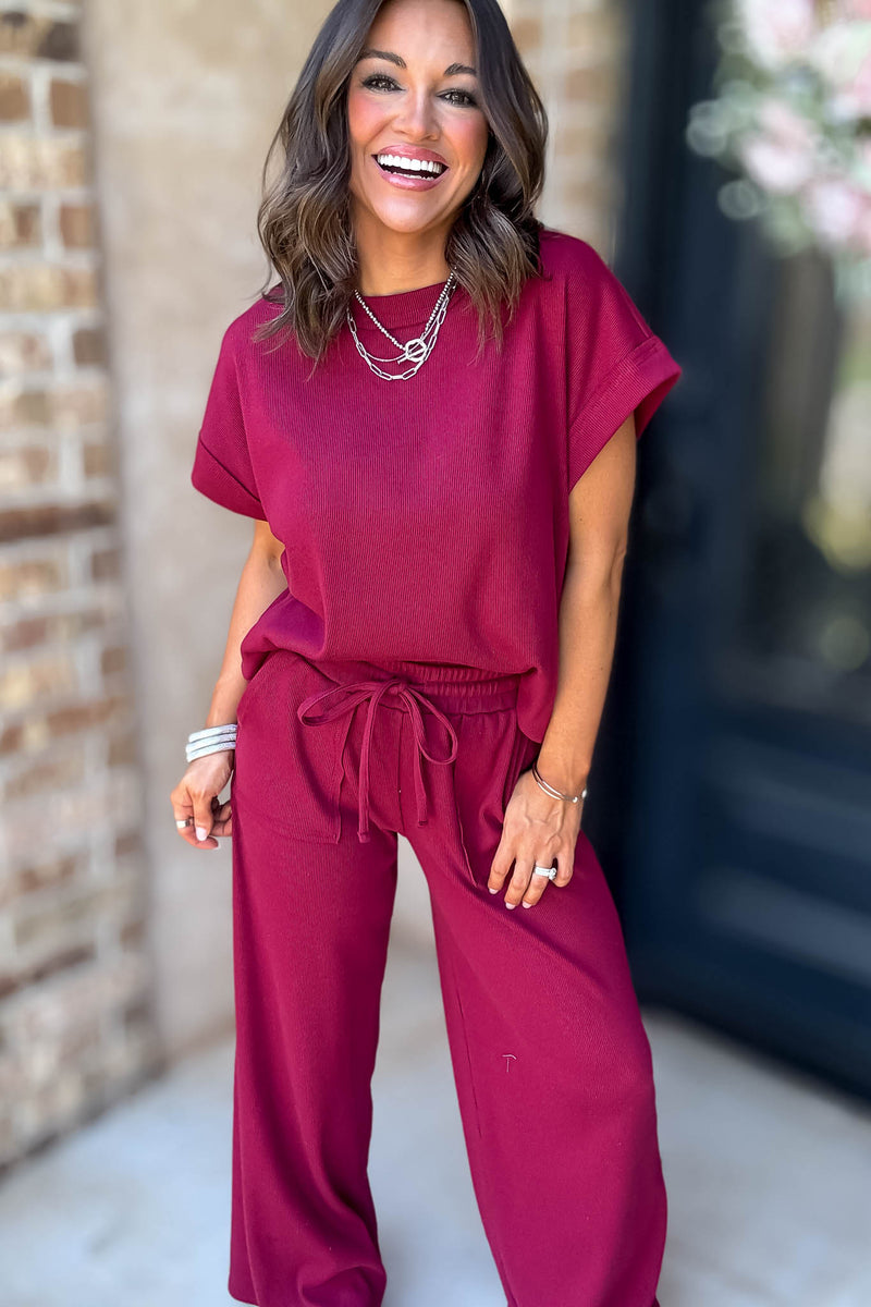 Retreat Cabernet Ribbed Pants