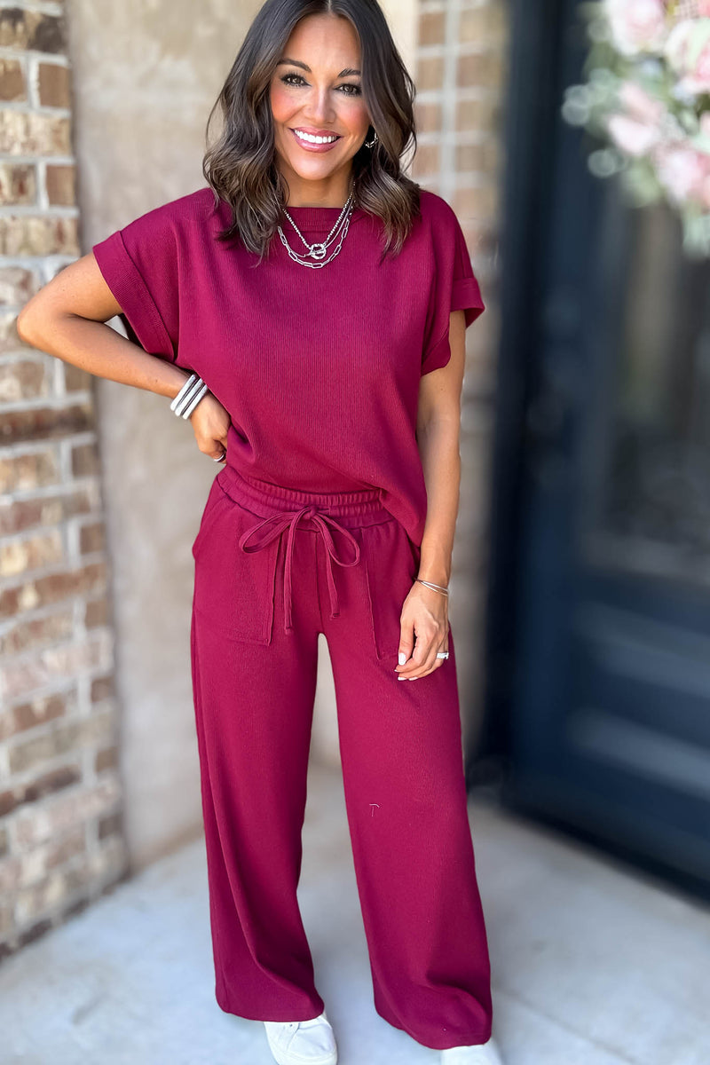 Retreat Cabernet Ribbed Pants