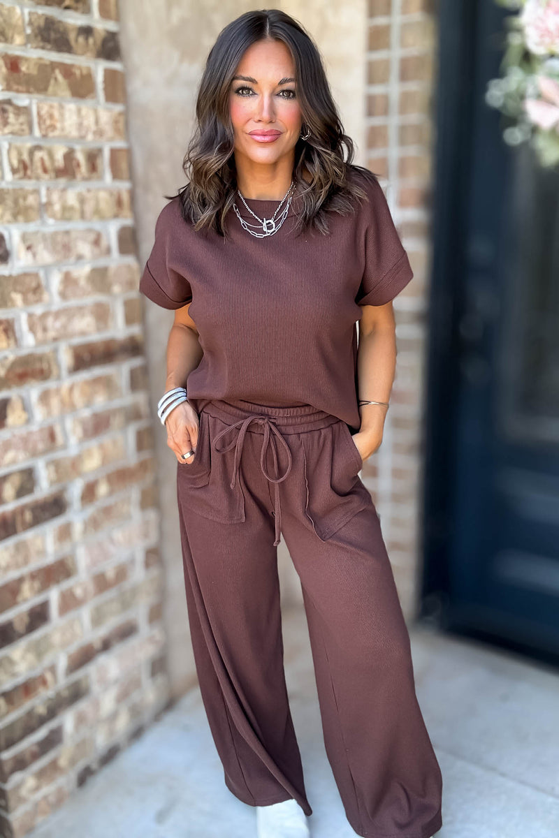 Retreat Brown Ribbed Pants