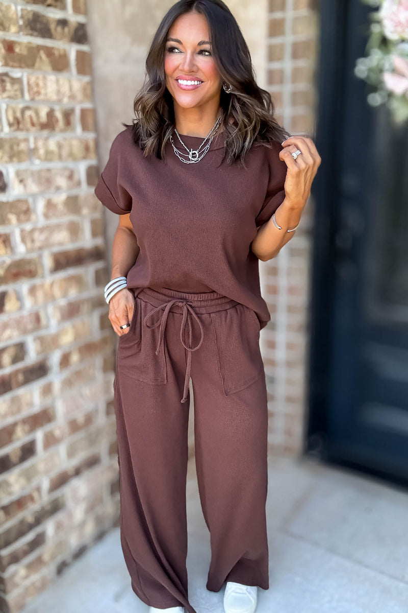 Retreat Brown Ribbed Pants