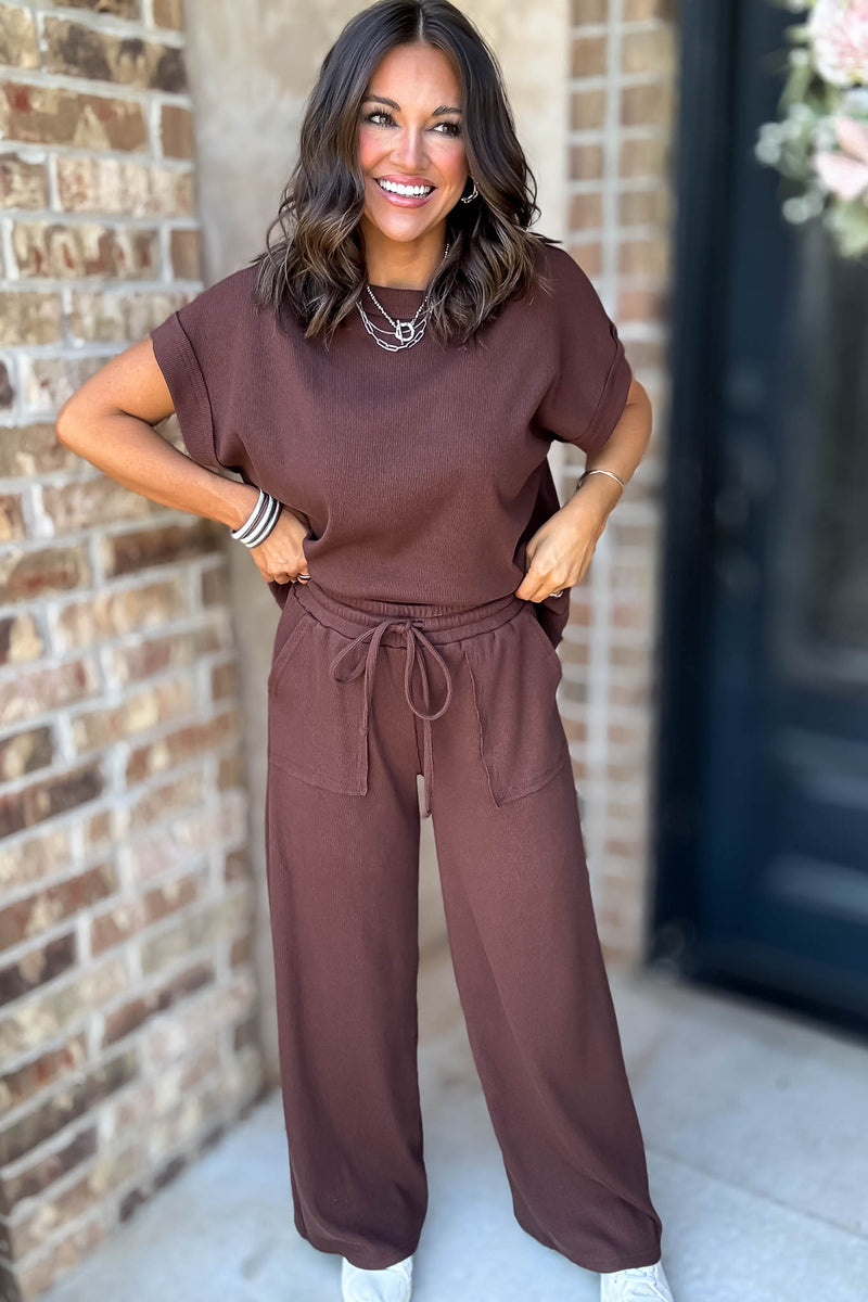 Retreat Brown Ribbed Pants