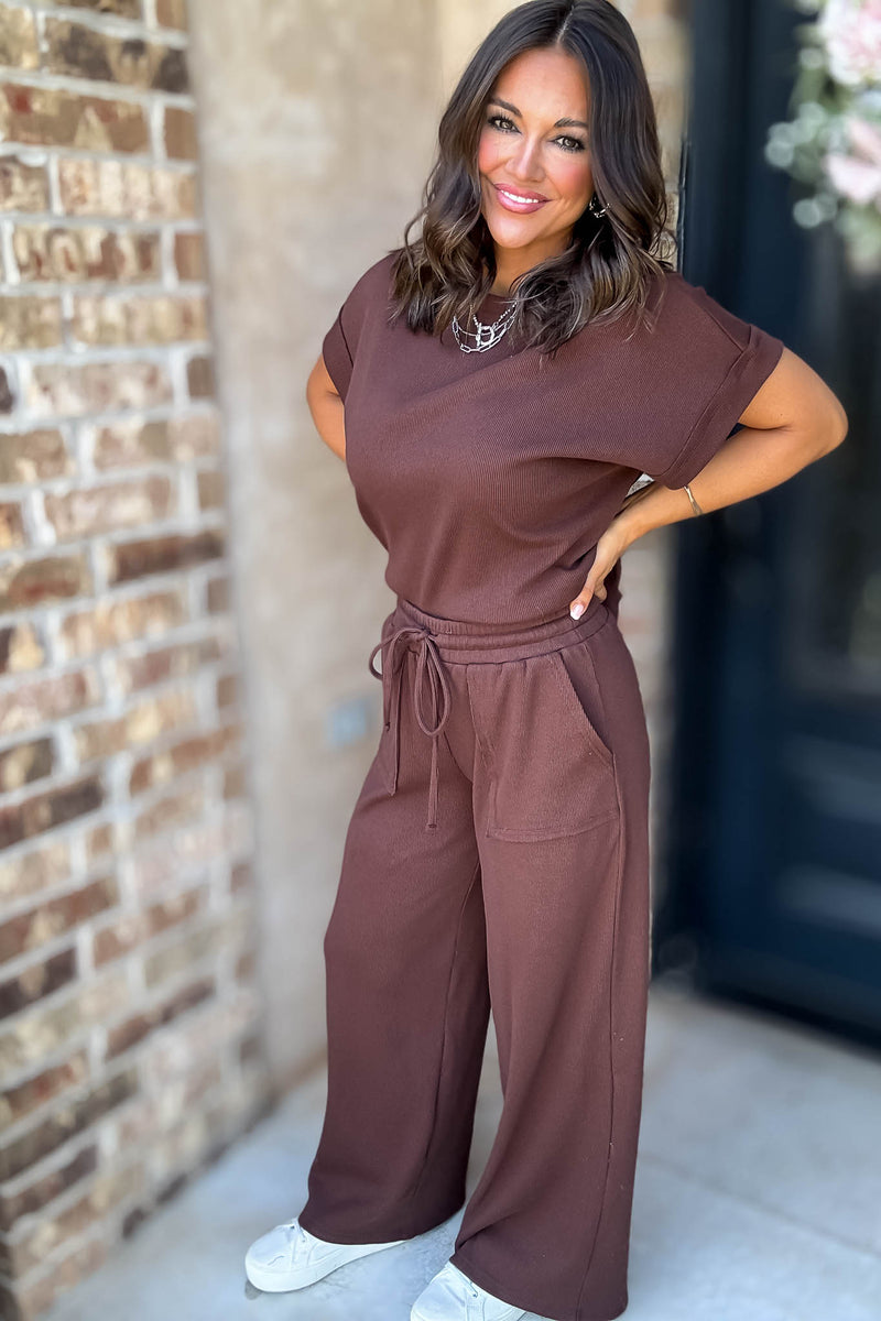 Retreat Brown Ribbed Pants