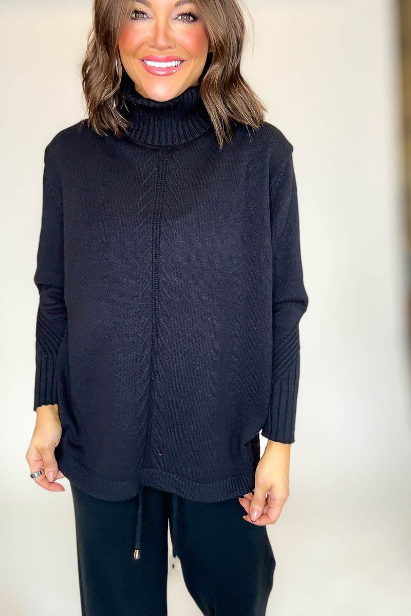 PINK FRIDAY Black Mock Neck Sweater