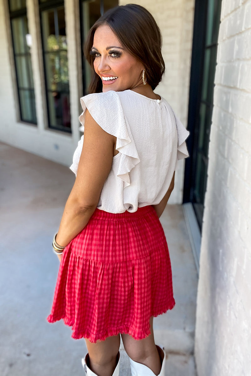 Tour The Town Red Skirt