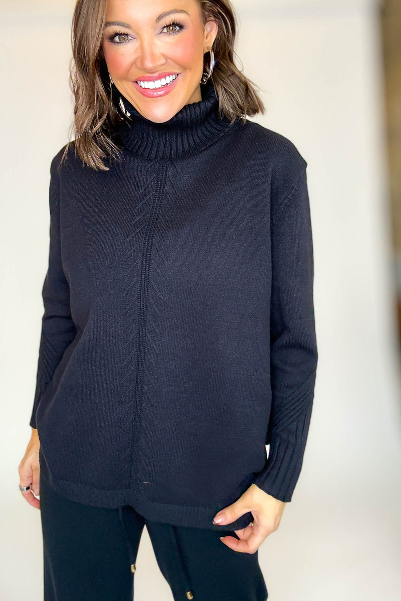 PINK FRIDAY Black Mock Neck Sweater