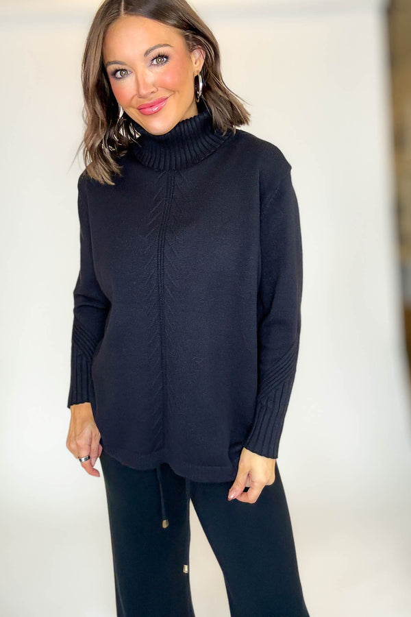 PINK FRIDAY Black Mock Neck Sweater